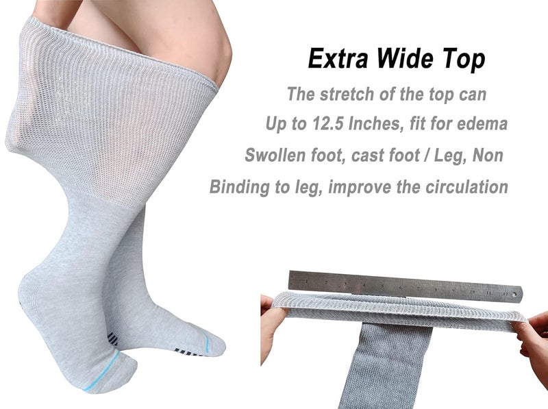 LORVVDE جوارب مشي بطول 2 زوج لجهاز المشي العظمي، جوارب بديلة بطول الركبة تحت أجهزة المشي الهوائية وأحذية الكسور، غطاء الساق الجراحي لجهاز الهواء. - Image 3